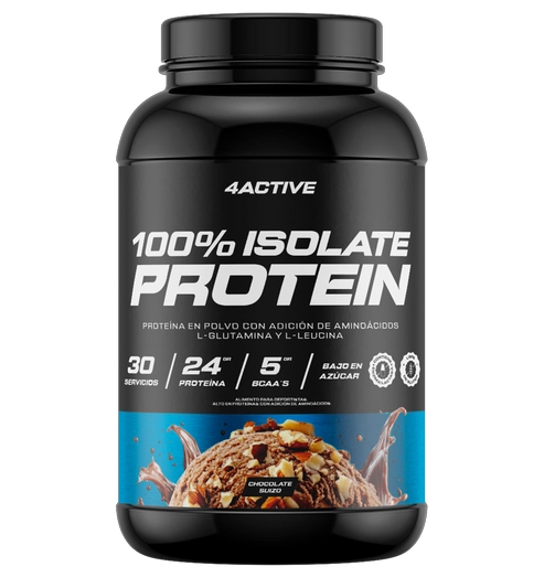 PROTEINA 100% ISOLATE 870GR 30 SERVICIOS CHOCOLATE SUIZO - 4ACTIVE - 1