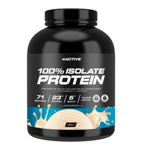 PROTEINA 100% ISOLATE 2000GR 71 SERVICIOS VAINILLA - 4ACTIVE - 1