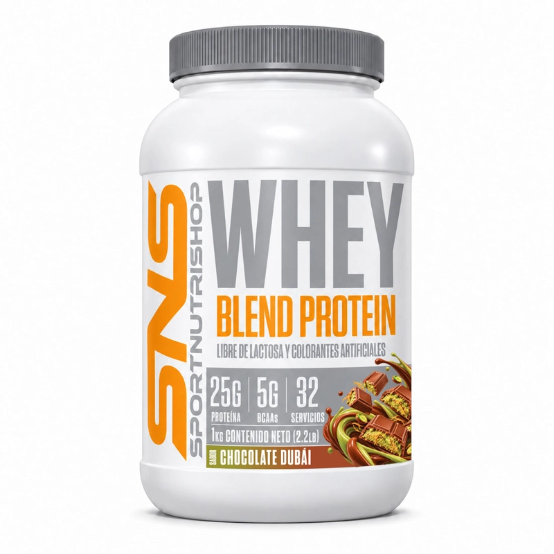 PROTEINA WHEY BLEND 1KG 32 SERVICIOS CHOCOLATE DUBAI - SPORTNUTRISHOP - 1