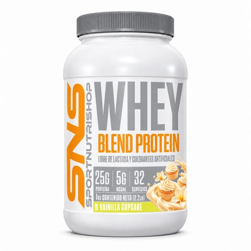 PROTEINA WHEY BLEND 1KG 32 SERVICIOS VAINILLA CUPCAKE- SPORTNUTRISHOP - 1