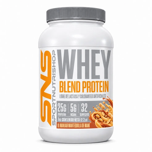 PROTEINA WHEY BLEND 1KG 32 SERVICIOS MANJAR MANTEQUILLA DE MANI- SPORTNUTRISHOP - 1