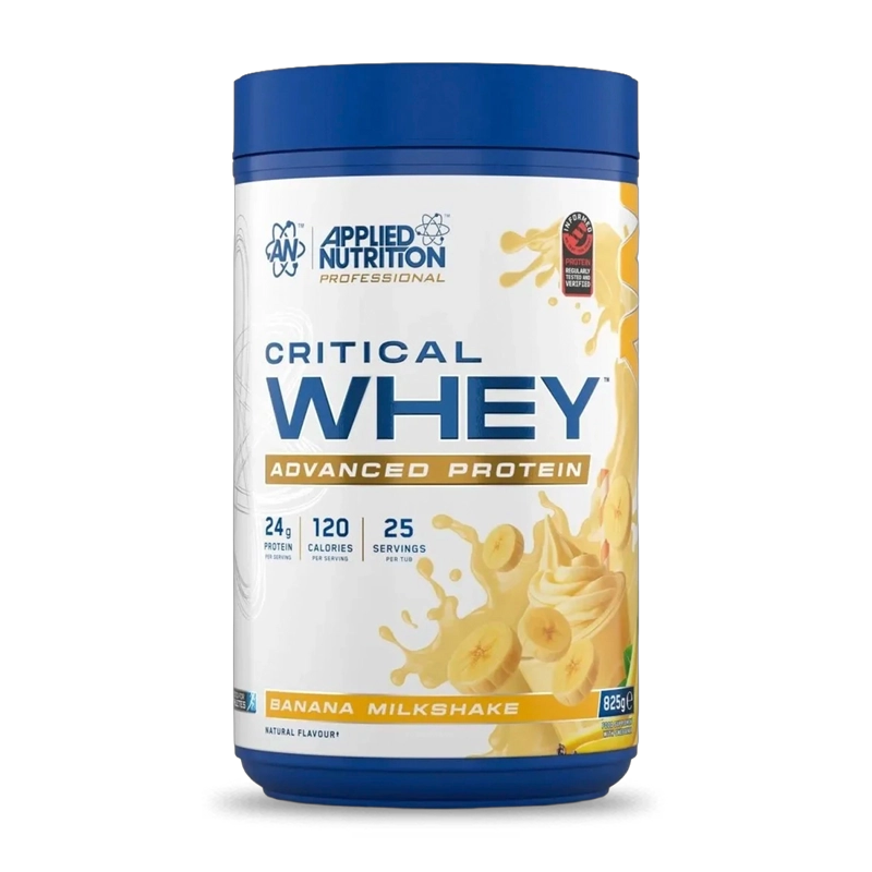 PROTEINA CRITICAL WHEY 825GR 25SV BANANA MILSHAKE - APPLIED NUTRITION - 1