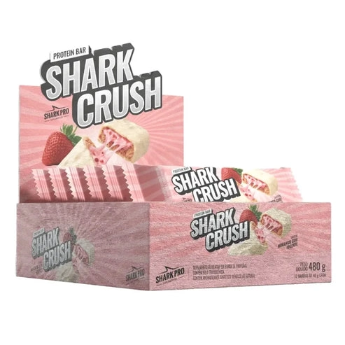 BARRAS DE PROTEINA SHARK CRUSH 12UNI FRUTILLAS CON YOGURT - SHARK PRO - 1