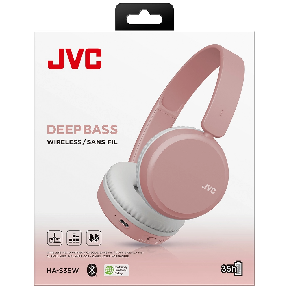 JVC AUDIFONOS HA36W CON SONIDO DE ALTA CALIDAD ROSA - 1