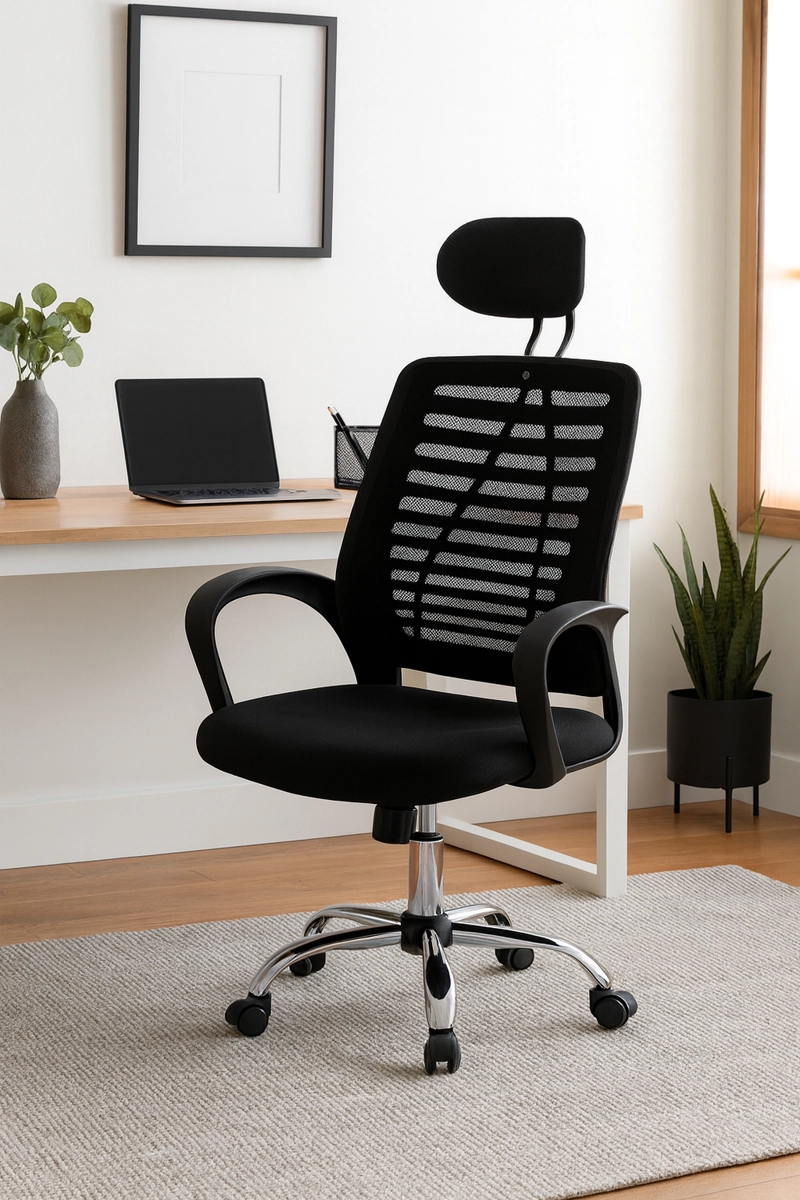 SILLA OFICINA O ESCRITORIO RESPALDO ERGONOMICO CABECERA MILAN - 2