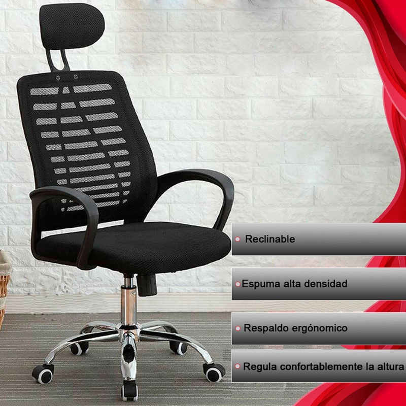 SILLA OFICINA O ESCRITORIO RESPALDO ERGONOMICO CABECERA MILAN - 6