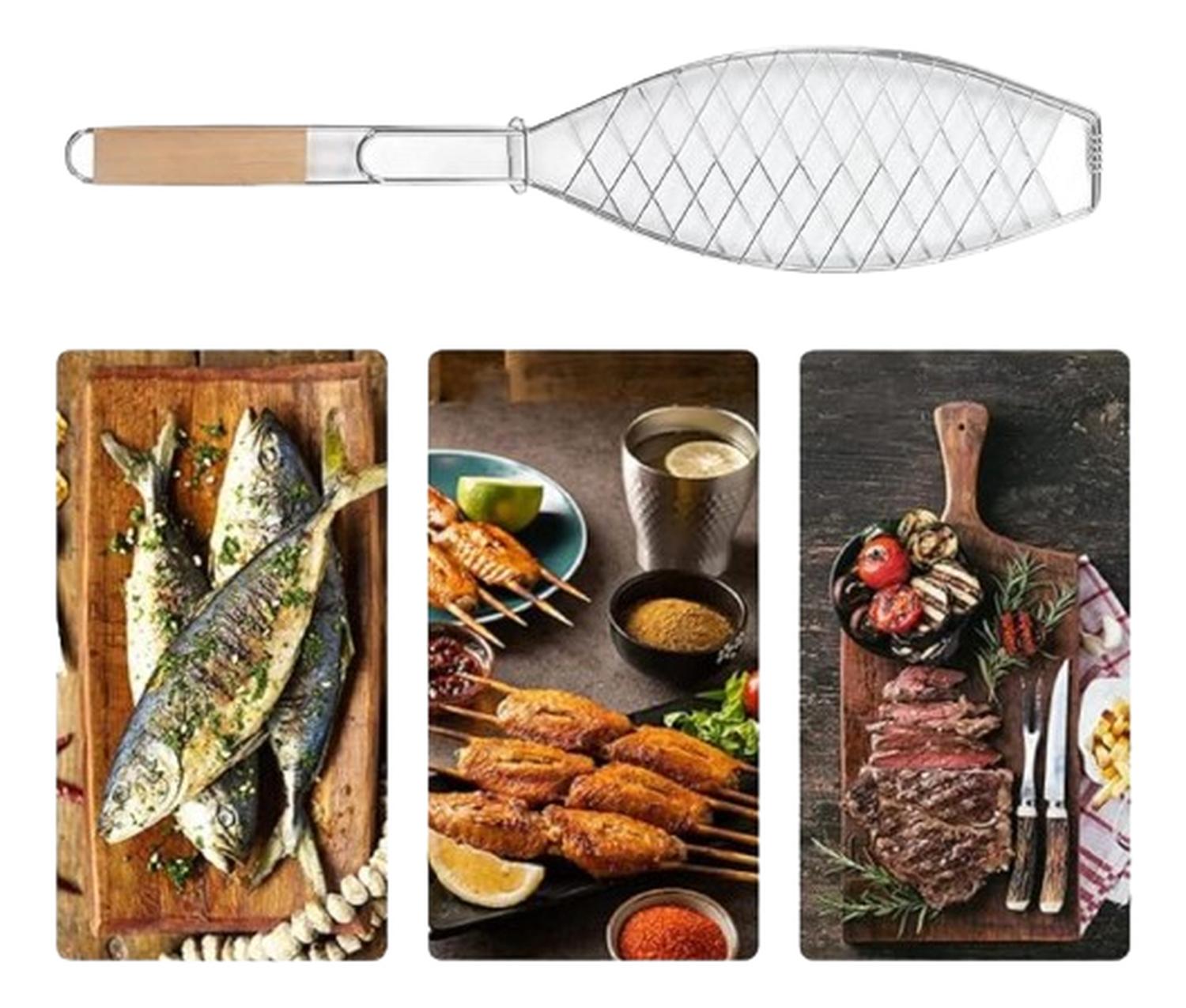 REJILLA PARA ASAR VEGETALES Y PESCADO XL MADERA - 7