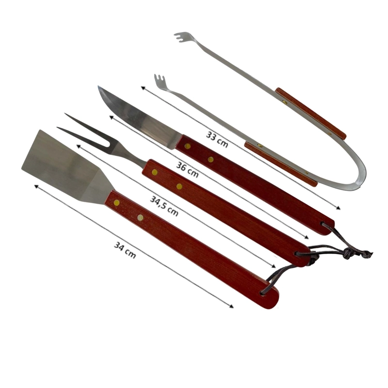 SET PARRILLERO DE 4 UTENSILIOS PARA BARBARCOA - 6