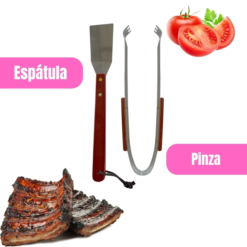 SET PARRILLERO DE 4 UTENSILIOS PARA BARBARCOA - 7
