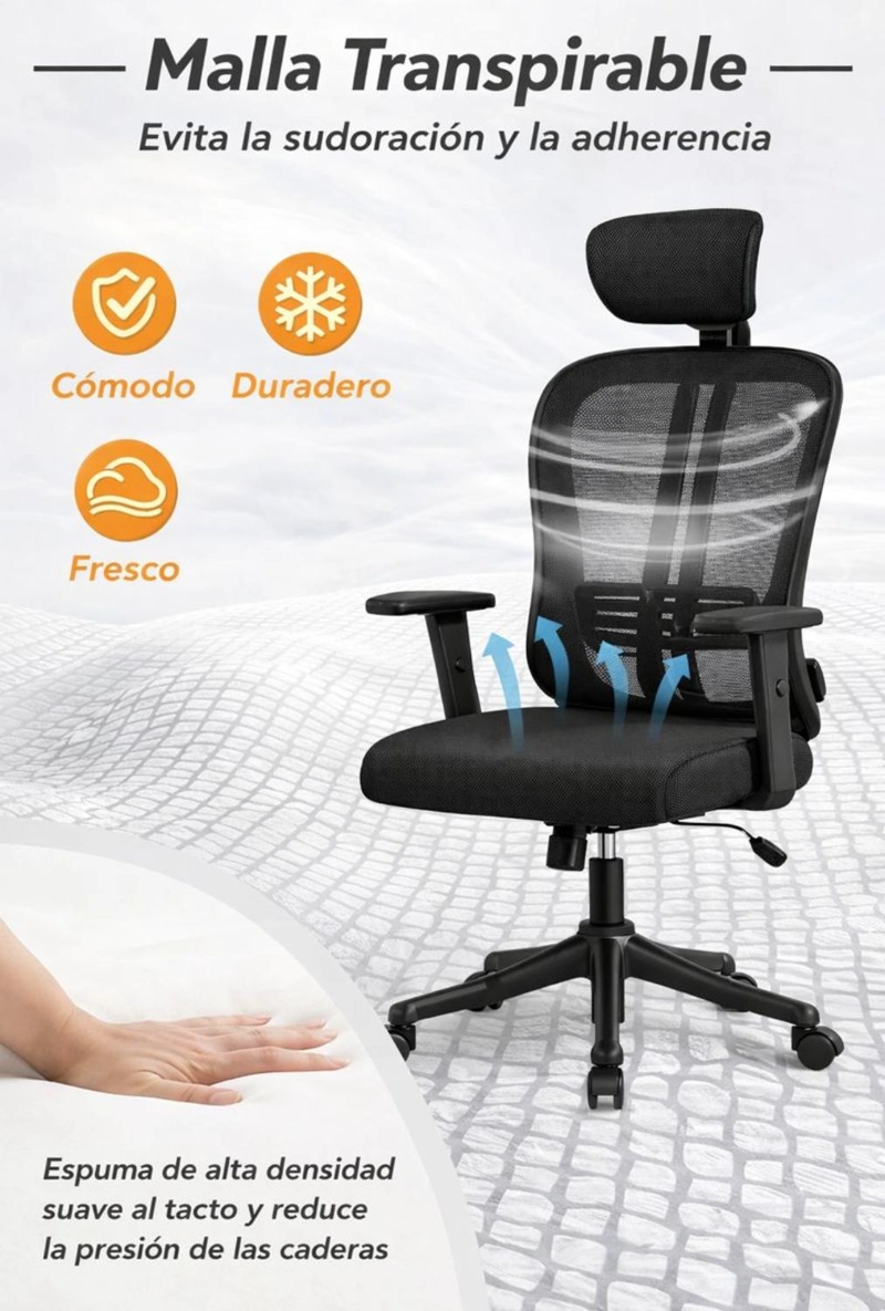 SILLA EJECUTIVA COSAS CASA NEGRO OFICINA PC ESCRITORIO GIRATORIA DOHA - 6
