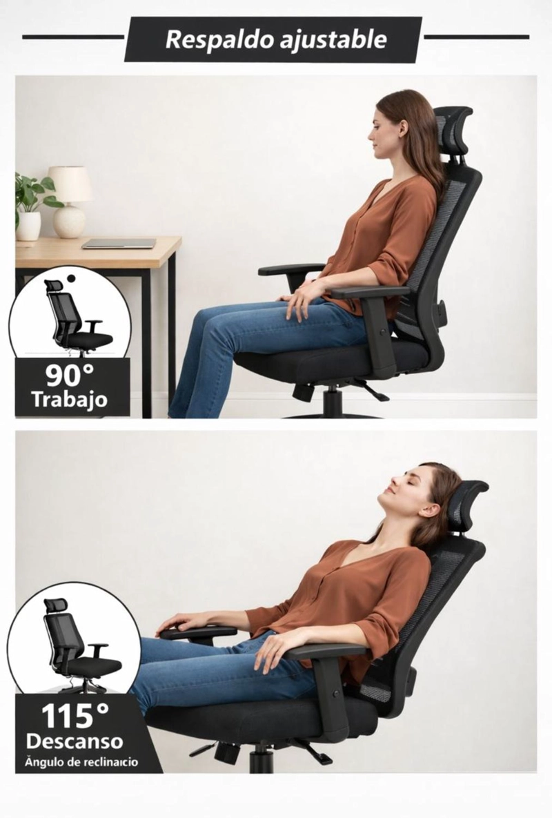 SILLA EJECUTIVA COSAS CASA NEGRO OFICINA PC ESCRITORIO GIRATORIA DOHA - 7