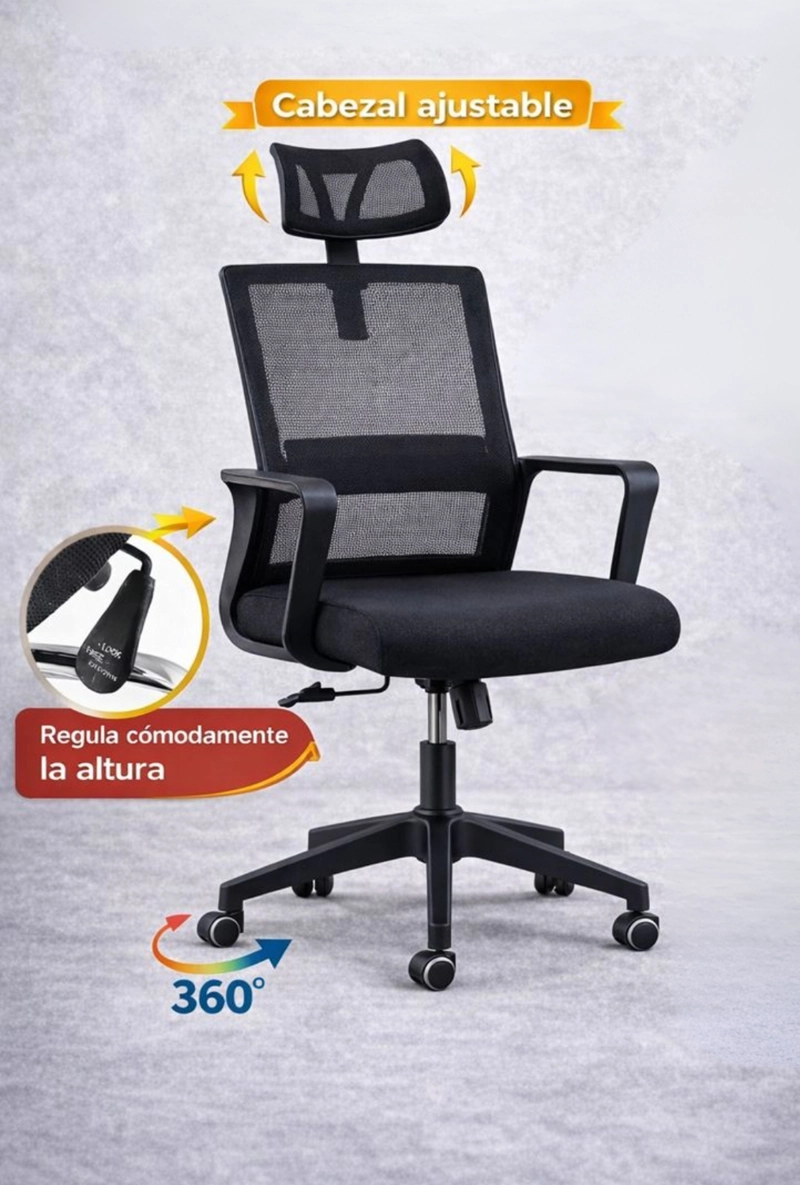 SILLA EJECUTIVA COSAS CASA NEGRO OFICINA PC ESCRITORIO GIRATORIA MIAMI - 5