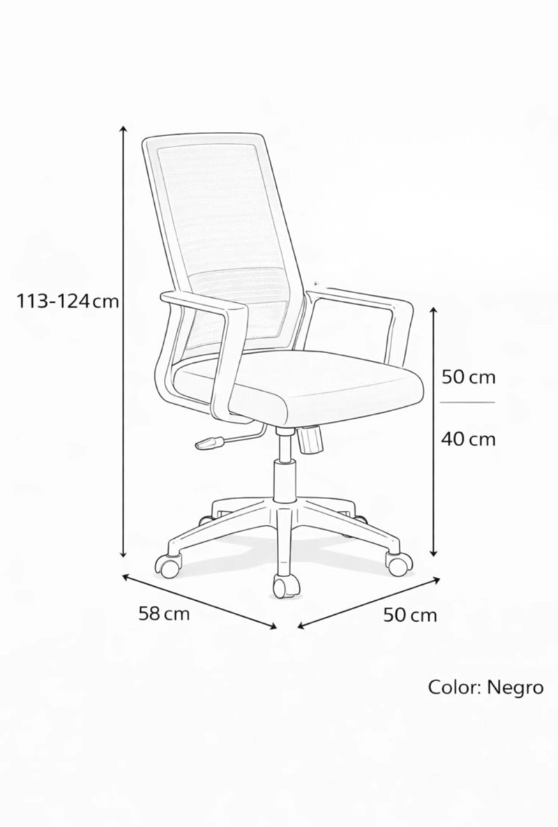 SILLA EJECUTIVA COSAS CASA NEGRO OFICINA PC ESCRITORIO GIRATORIA MIAMI - 8