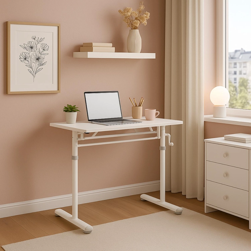 ESCRITORIO CON ALTURA AJUSTABLE 100X60X63-86CM FUNCIONAL TENERIFE BLANCO - 7