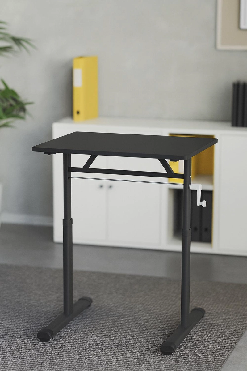 ESCRITORIO CON ALTURA AJUSTABLE 100X60X63-86CM FUNCIONAL TENERIFE NEGRO - 2