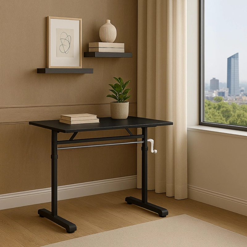 ESCRITORIO CON ALTURA AJUSTABLE 100X60X63-86CM FUNCIONAL TENERIFE NEGRO - 7