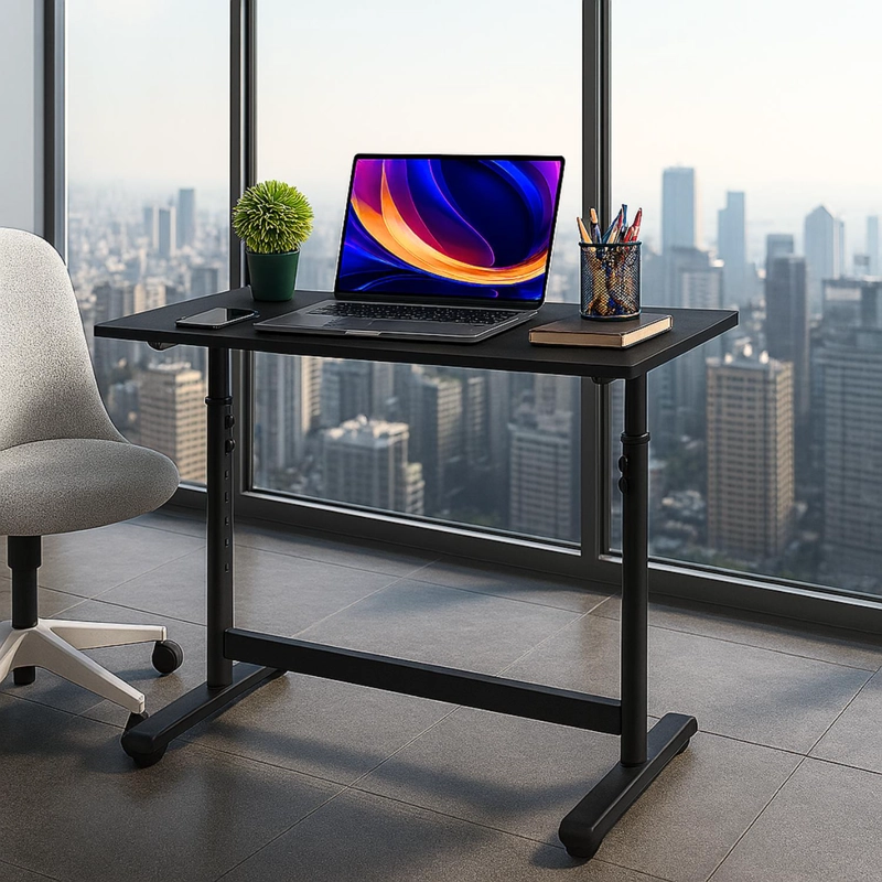 ESCRITORIO CON ALTURA AJUSTABLE 120X60X63-86CM FUNCIONAL TOLEDO NEGRO - 5