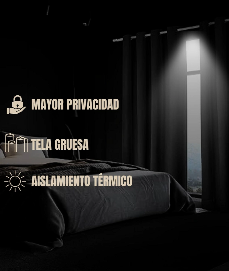 CORTINA DE TELA TIPO LINO 100% BLACKOUT ENGOMADA 1 PAÑO GRIS CLARO - 5