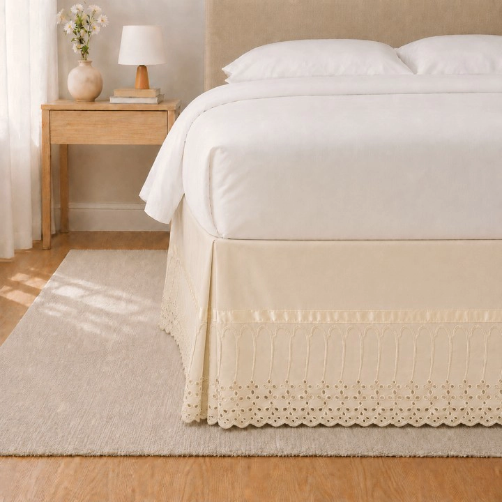 FALDON 144 HILOS BRODERIE AMANDA 2 PLAZAS CRUDO - 1