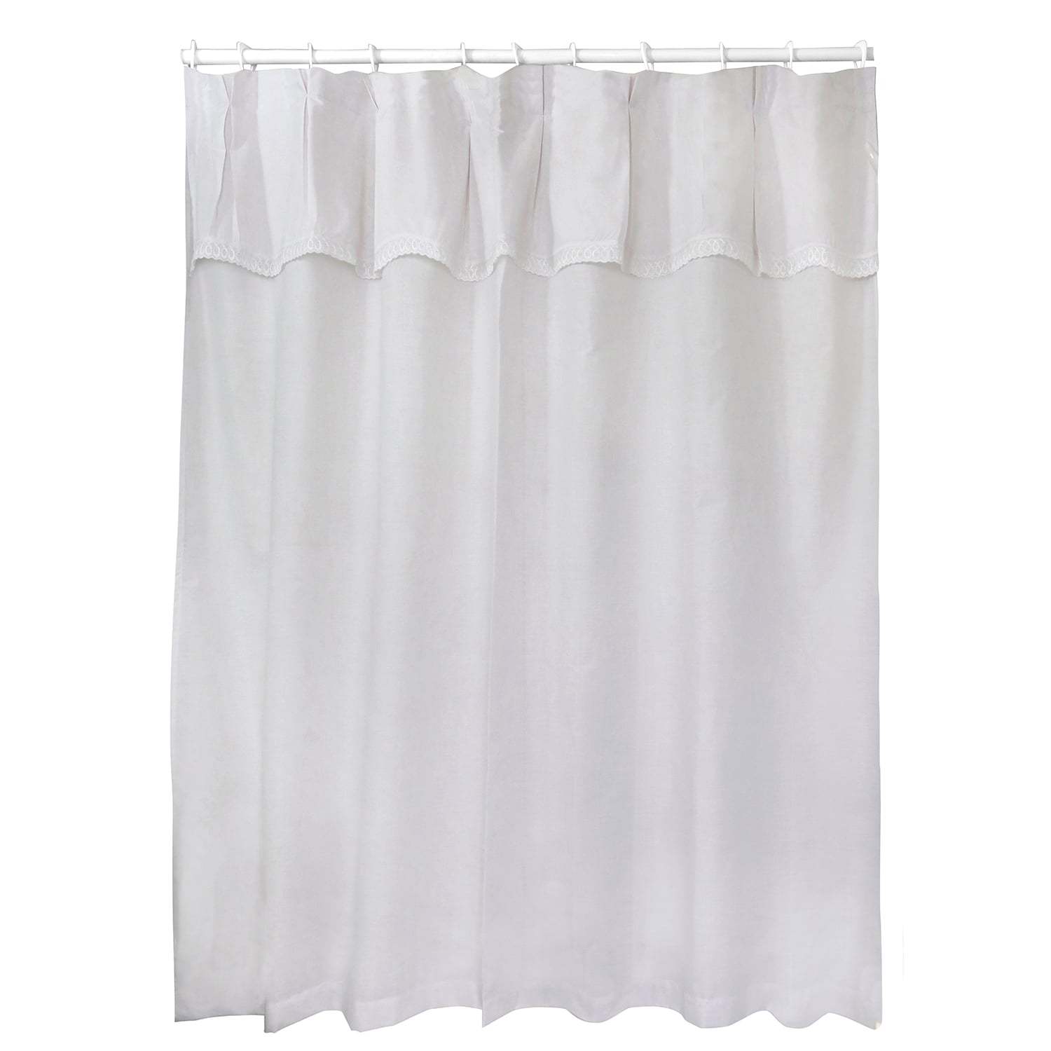 JUEGO DE CORTINA PARA BAÑO BRODERIE AMANDA 6 PIEZAS BLANCA - 1