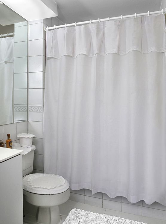 JUEGO DE CORTINA PARA BAÑO BRODERIE AMANDA 6 PIEZAS BLANCA - 4
