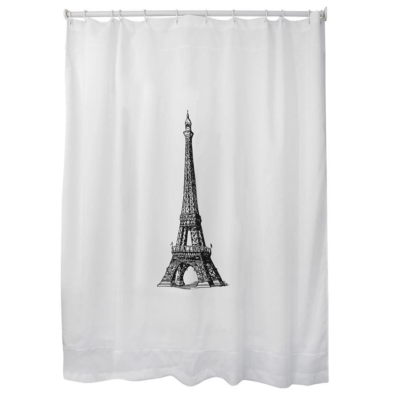 CORTINA PARA BAÑO ESTAMPADA EIFFEL PARIS SIN FORRO - 3