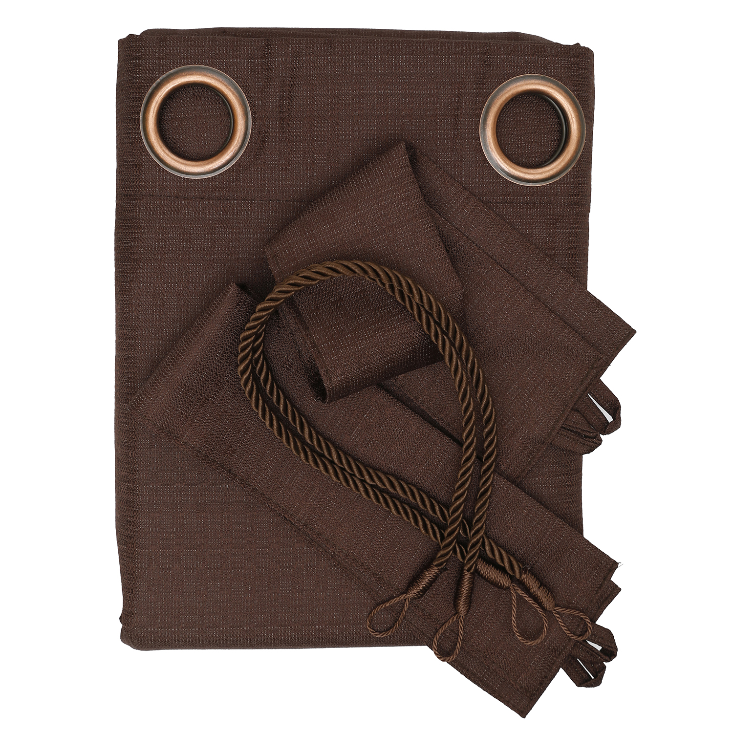 SET DE CORTINAS BLACKOUT CON ARGOLLAS 6 PIEZAS CHOCOLATE - 2