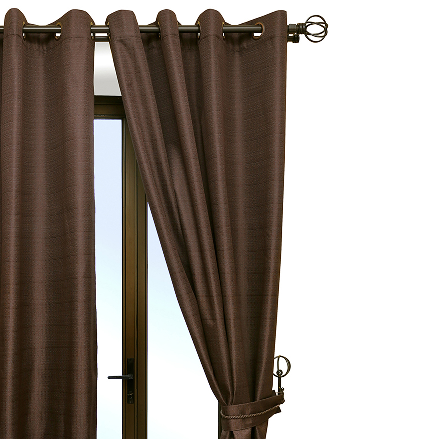 SET DE CORTINAS BLACKOUT CON ARGOLLAS 6 PIEZAS CHOCOLATE - 3