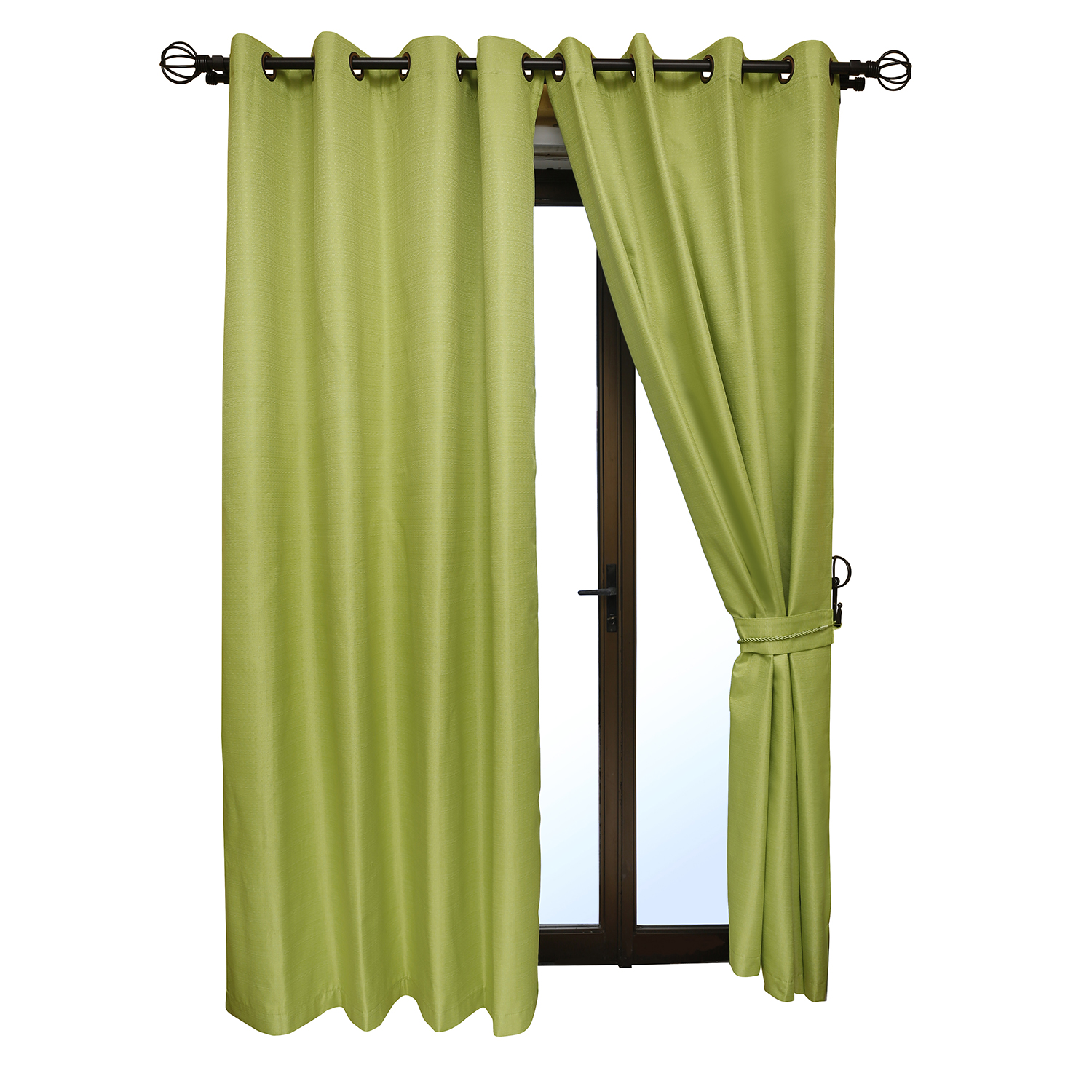 SET DE CORTINAS BLACKOUT CON ARGOLLAS 6 PIEZAS PISTACHO - 1