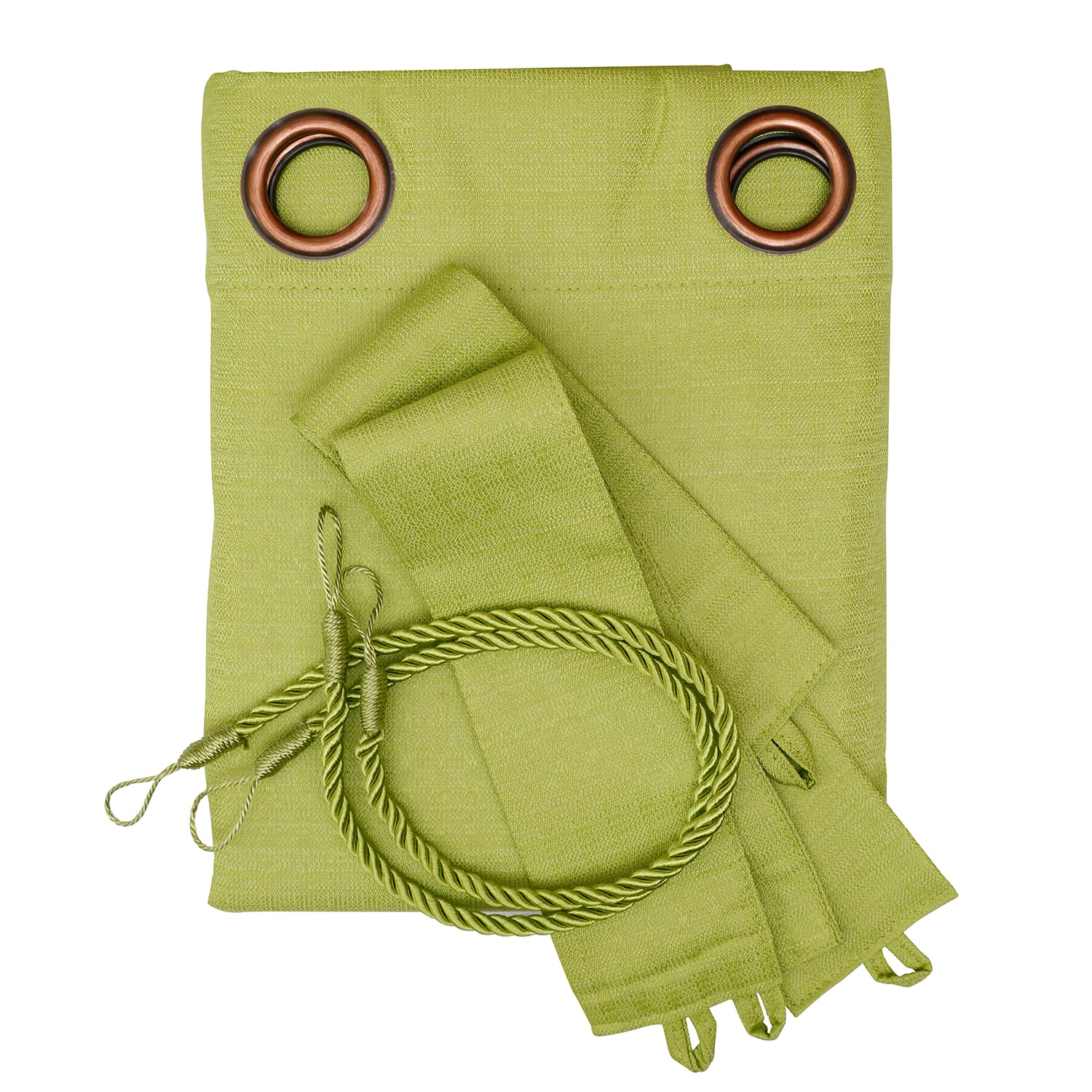 SET DE CORTINAS BLACKOUT CON ARGOLLAS 6 PIEZAS PISTACHO - 2