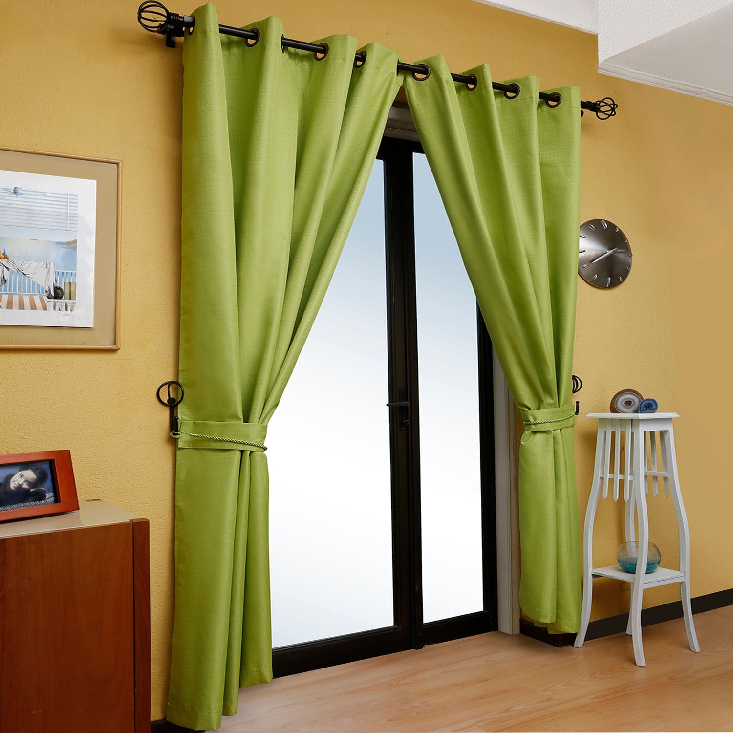 SET DE CORTINAS BLACKOUT CON ARGOLLAS 6 PIEZAS PISTACHO - 4
