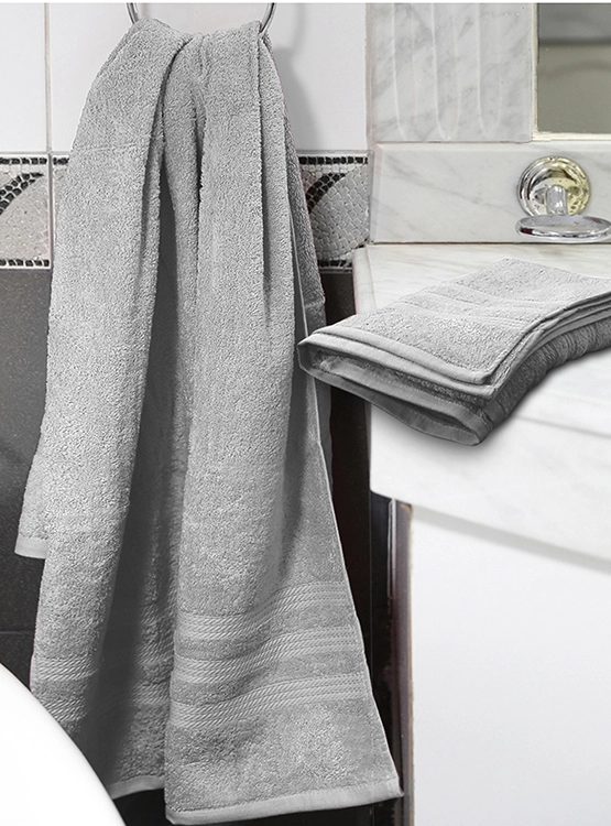 JUEGO DE TOALLAS DE BAÑO GRECCO GRIS - 3