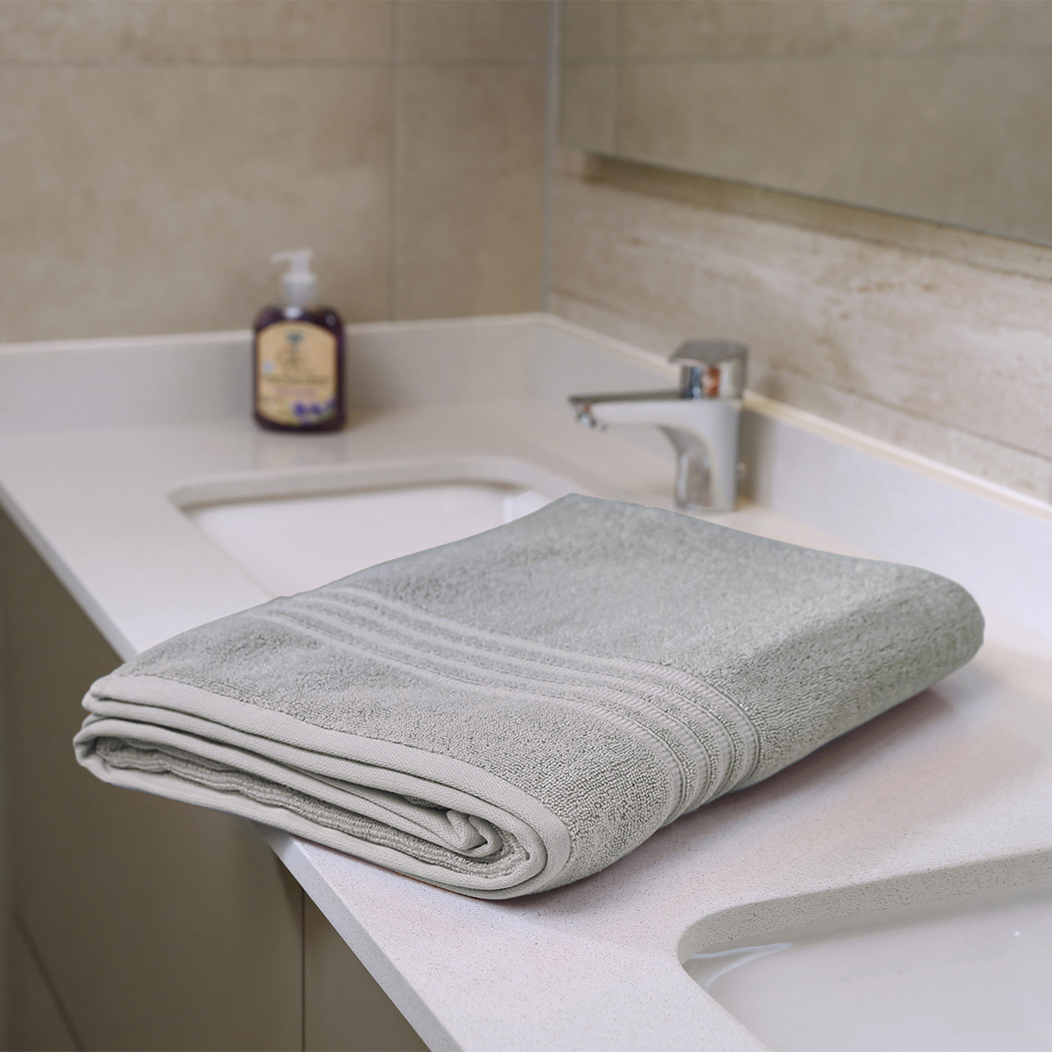 TOALLON DE BAÑO GRECCO GRIS - 2