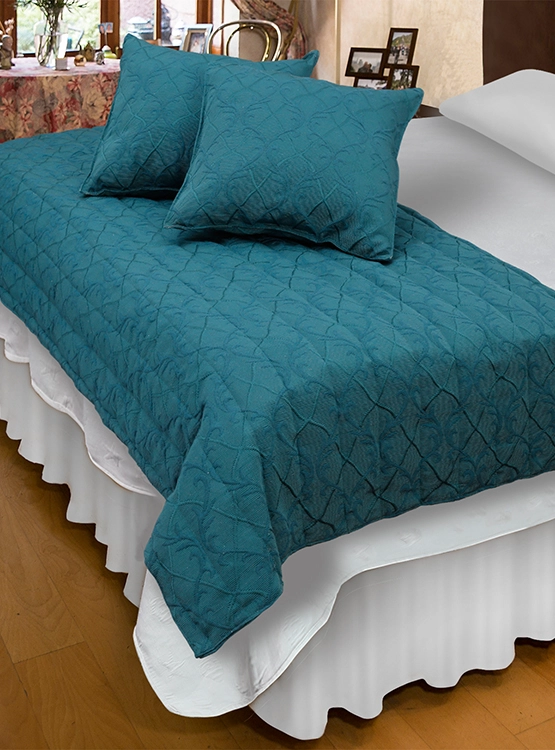 PIECERA CON FUNDAS BARROCO TURQUESA REVERSIBLE - 3