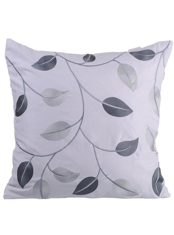 COJÍN MALLORCA HOJAS BLANCO 45 X 14 CM GRIS CLARO - 1