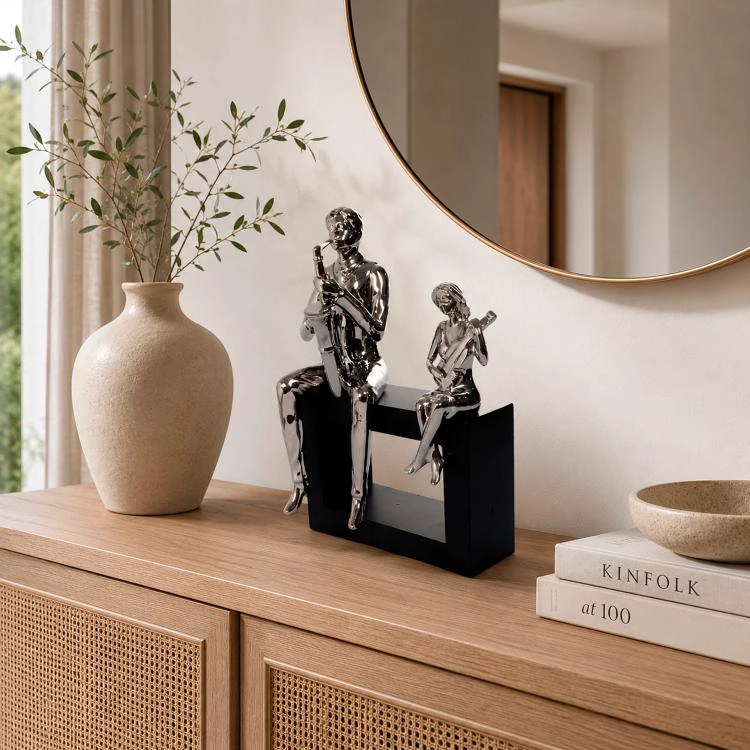 FIGURA DECORATIVA MUSICOS SILVER - 1