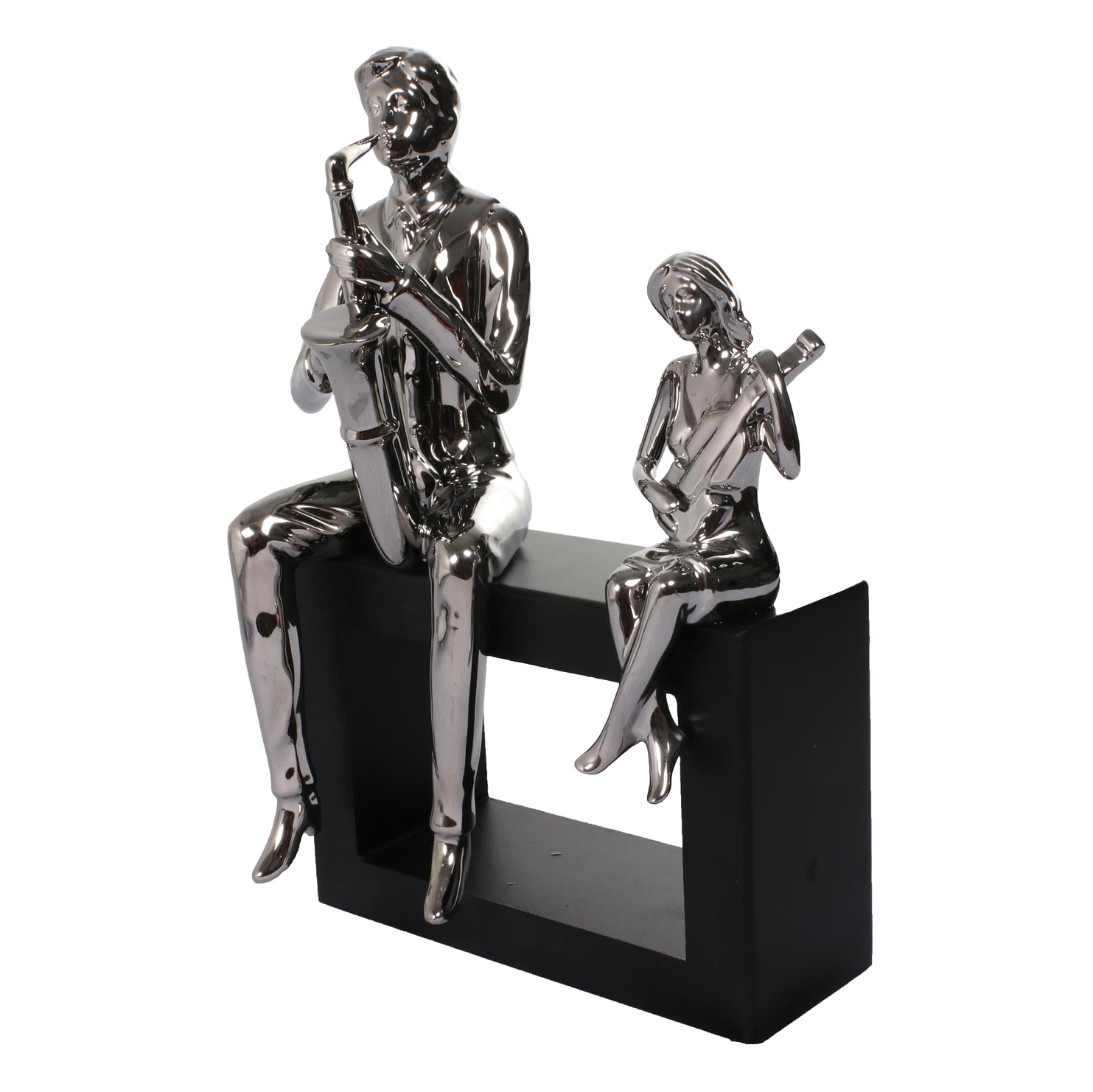 FIGURA DECORATIVA MUSICOS SILVER - 1