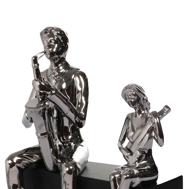 FIGURA DECORATIVA MUSICOS SILVER - 2