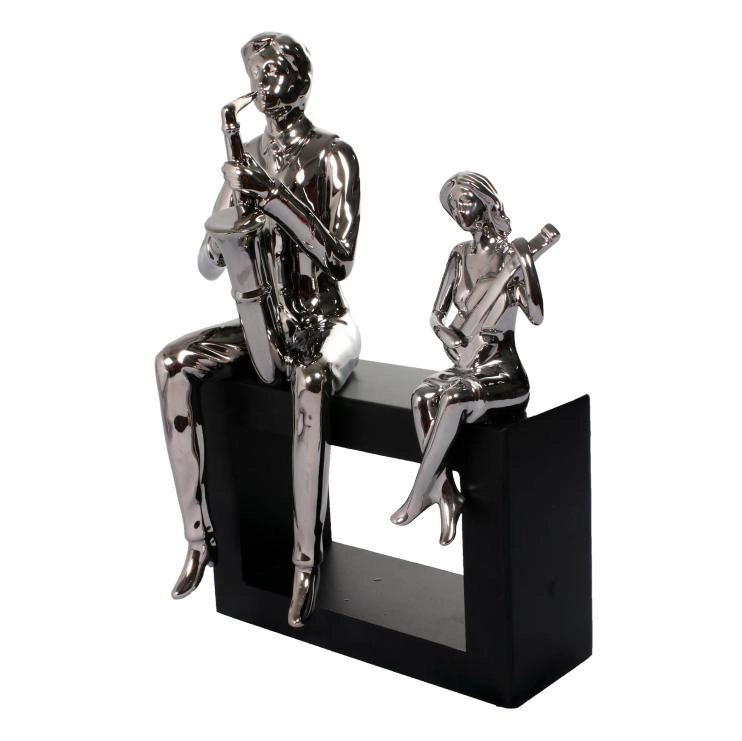 FIGURA DECORATIVA MUSICOS SILVER - 3