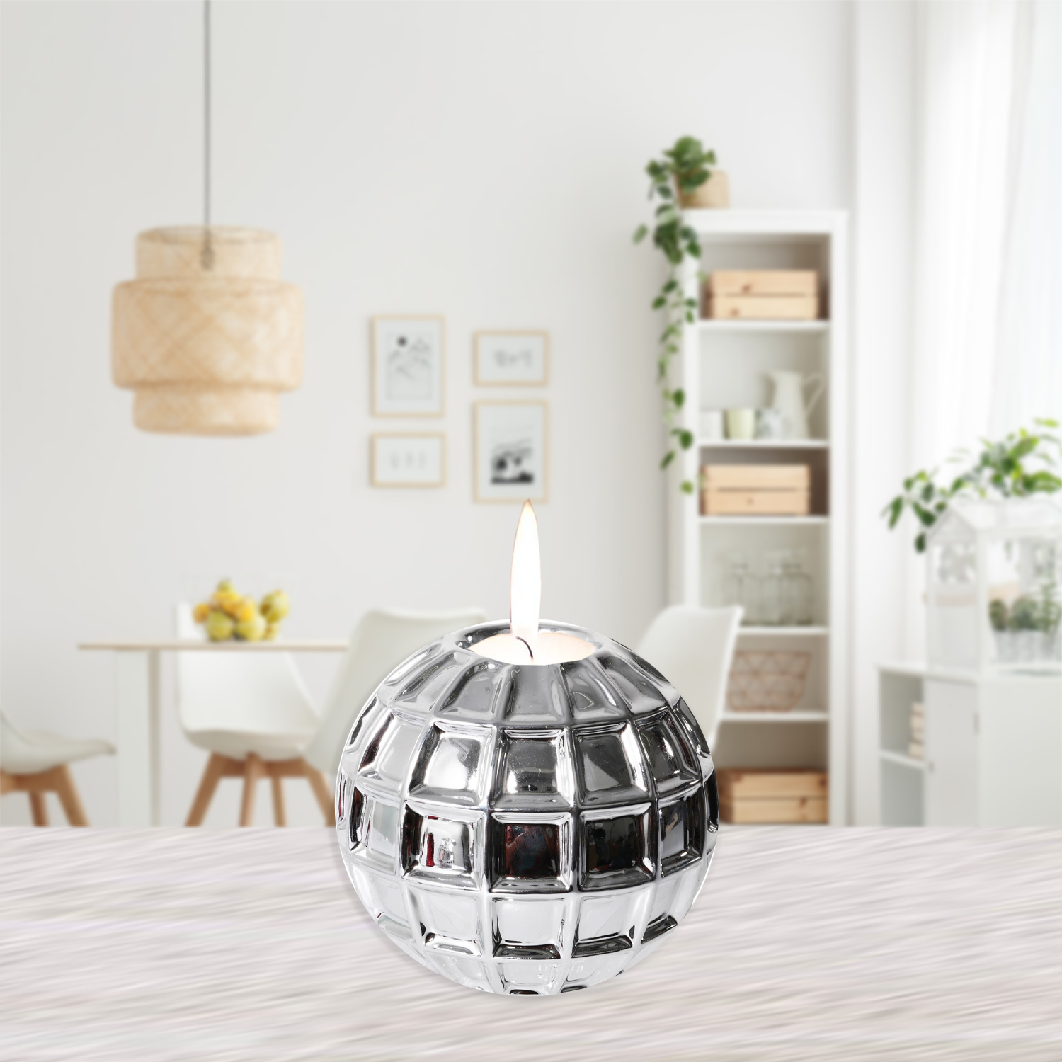 PORTAVELA DECORATIVO MUNDI | PLATA - 2