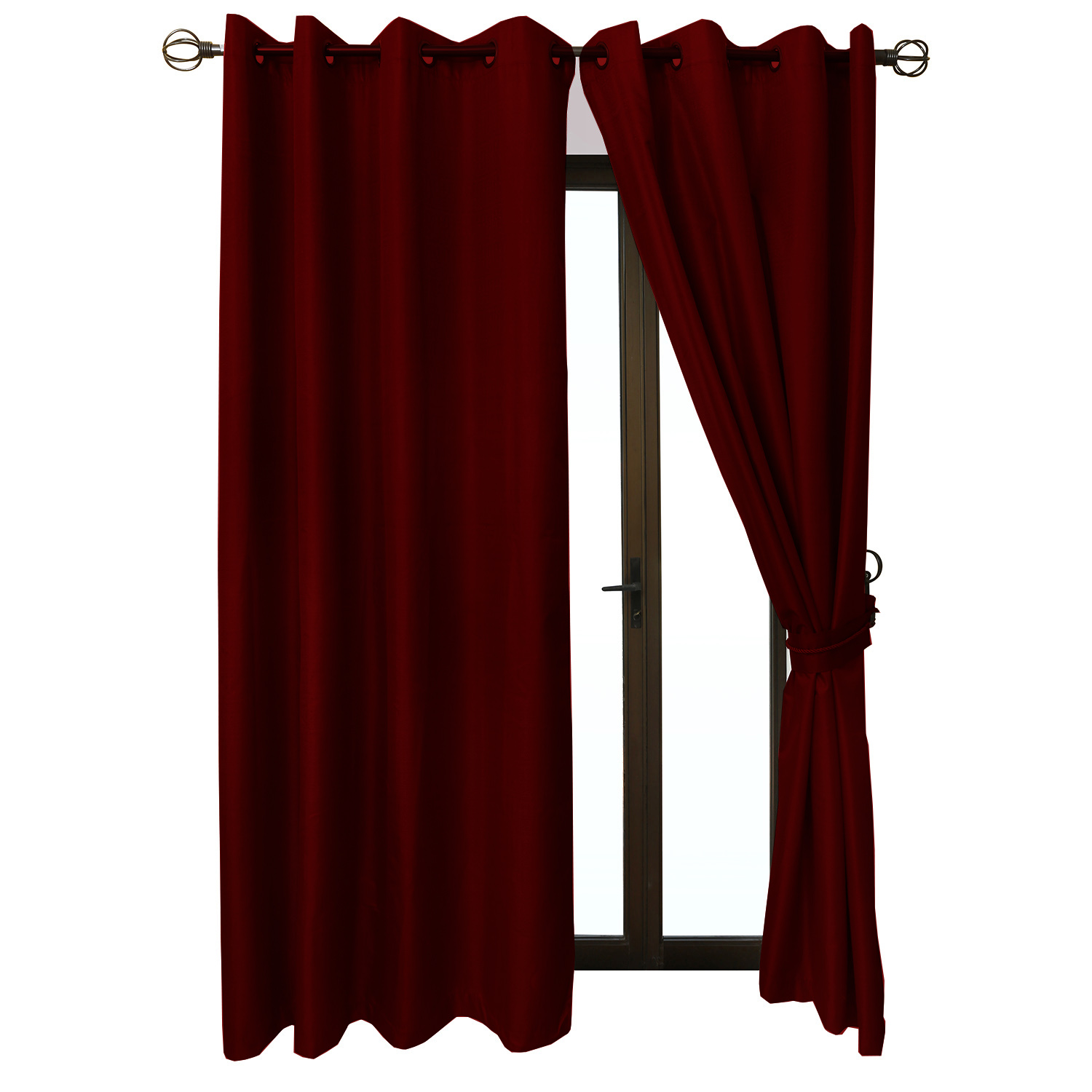 SET DE CORTINAS BLACKOUT CON ARGOLLAS 6 PIEZAS TERRACOTA - 1