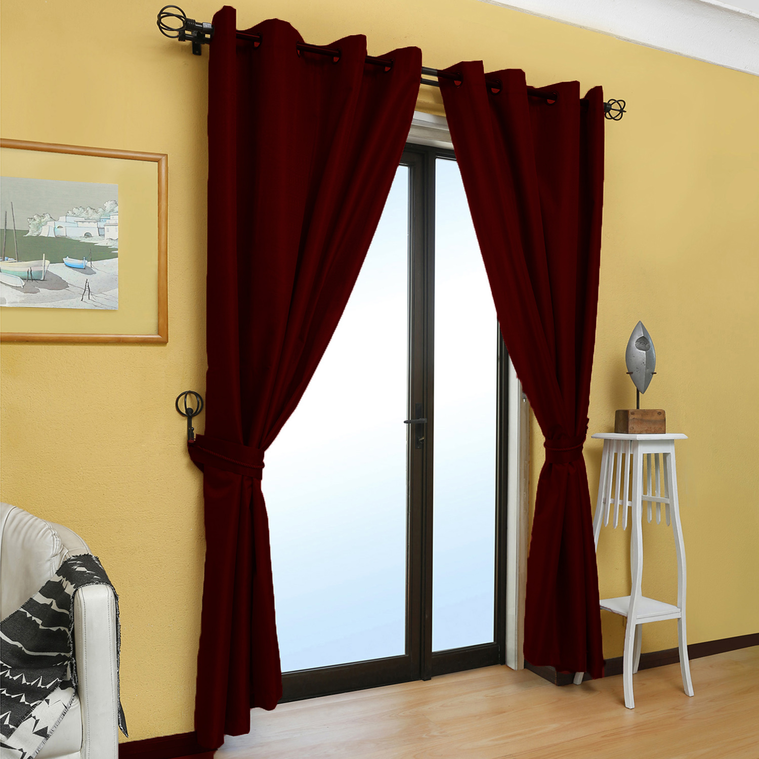 SET DE CORTINAS BLACKOUT CON ARGOLLAS 6 PIEZAS TERRACOTA - 4