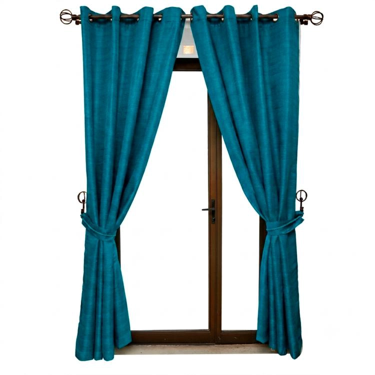 SET DE CORTINAS BLACKOUT CON ARGOLLAS 6 PIEZAS PETROLEO