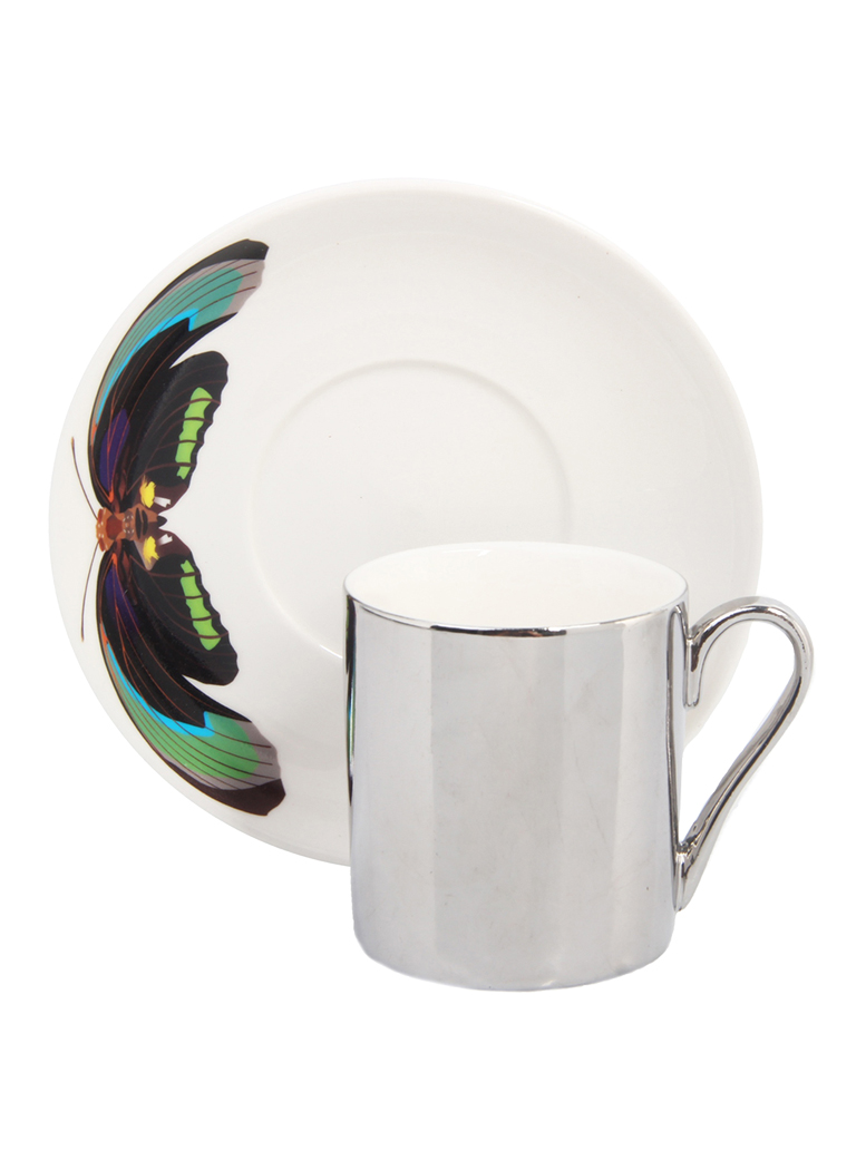 TAZA CAFÉ CON PLATO REFLEJO VERDE 2 PZAS - 1