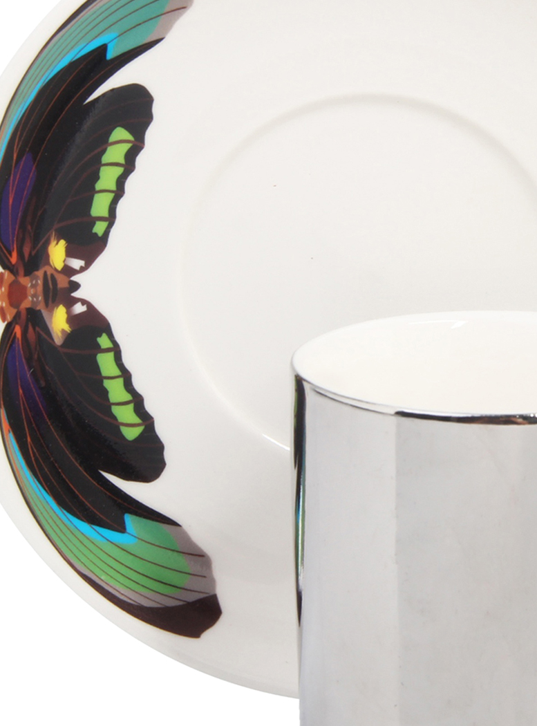 TAZA CAFÉ CON PLATO REFLEJO VERDE 2 PZAS - 2