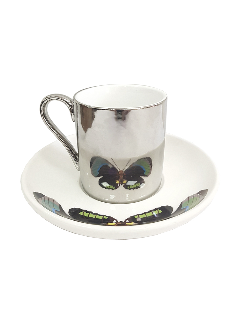 TAZA CAFÉ CON PLATO REFLEJO VERDE 2 PZAS - 3