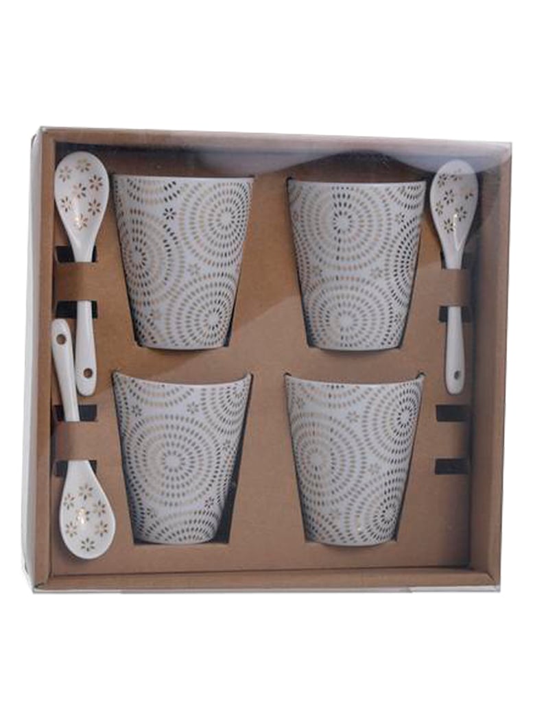 JUEGO DE TAZONES CON CUCHARAS 8 PZS ESTRELLAS GOLD - 3