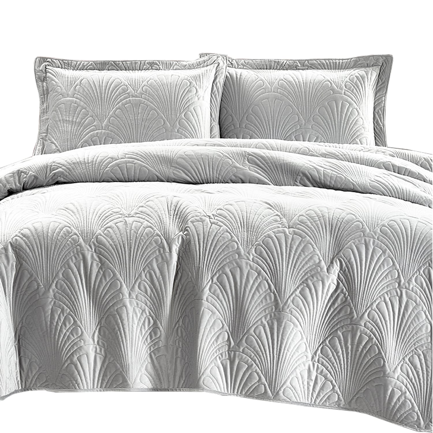 QUILT LISO VELVET PARIS GRIS PERLA SUPERKING - 1