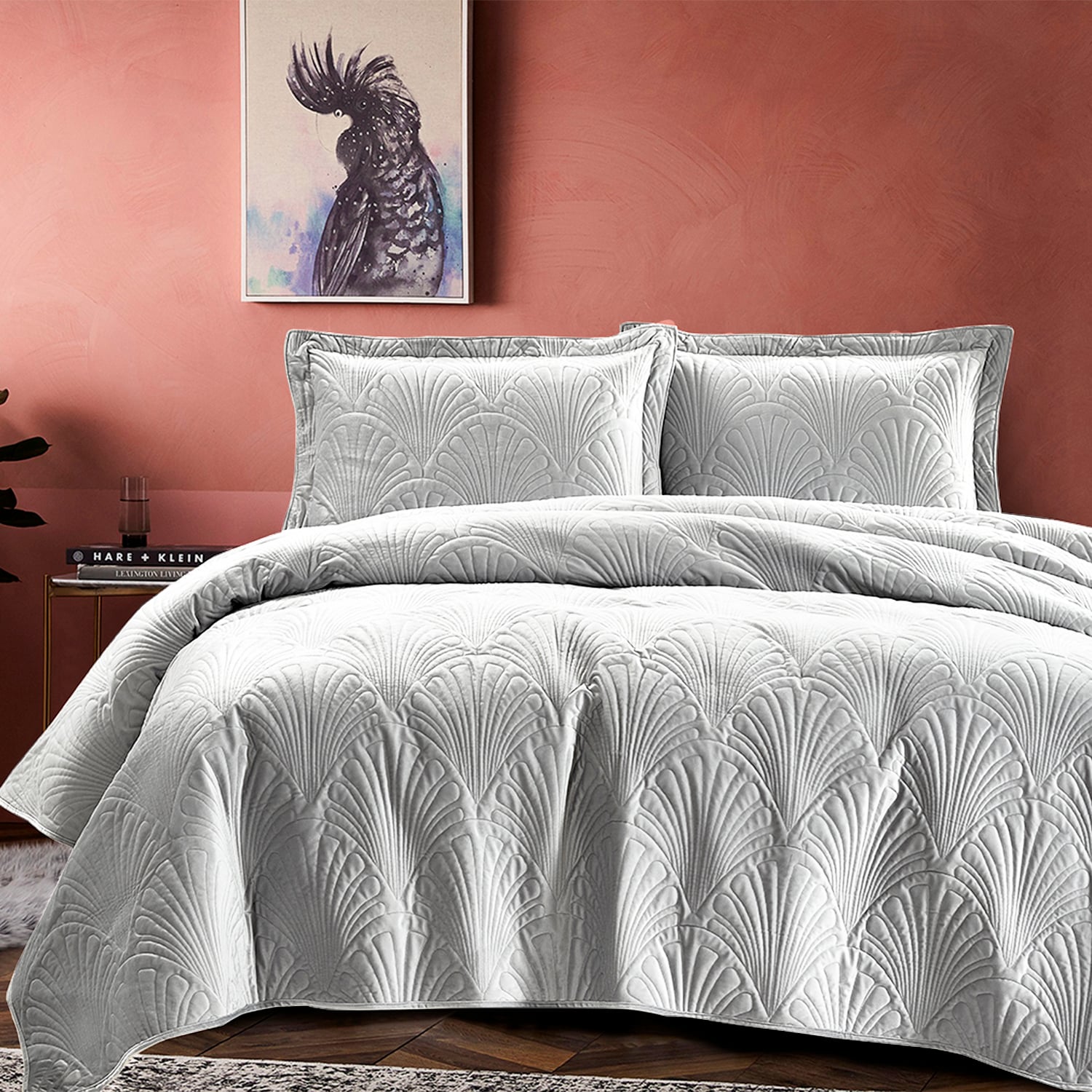 QUILT LISO VELVET PARIS GRIS PERLA SUPERKING - 4