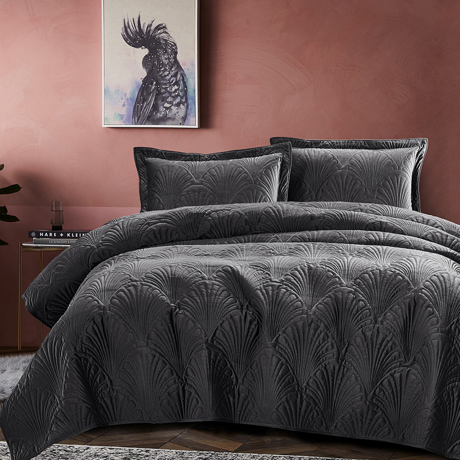 QUILT LISO VELVET PARIS GRAFITO 1,5 PLAZAS - 5